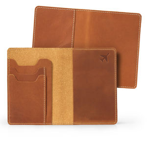 Porte-passeport en cuir véritable PTH-0009B personnalisé de haute qualité Pochette à cartes longue faite à la main avec fonction de blocage - Product Image 1