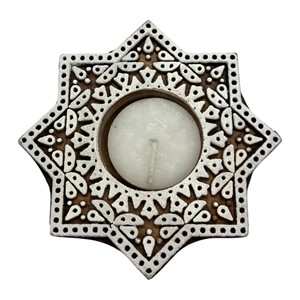 <b>Wooden</b> <b>Star</b>-Shaped Handmade Eco-Friendly 2 Color Printed Tealight Holder (Without Tealight Candle) Smart Fashion Deal Festival - Product Image 4