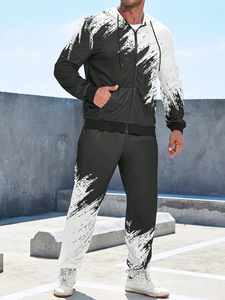Tendance Zipper-Up Sublimation Survêtement pour Hommes Personnalisation Complète Plaine Jogging Costume Blanc pour la Saison d'Hiver - Product Image 3
