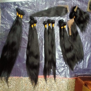 Unprocessed Virgin Cuticle Intact Hair Bundle Vendors Bulk Double Drawn Weft Raw Indian Temple Human Hair <b>Extensions</b> - Product Image 4