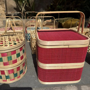 Sustainable Bamboo Woven <b>Gift</b> Tray with Handle Authentic Vietnamese Handmade Craft for Food and <b>Gift</b> Presentation - Product Image 1