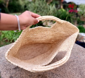 MADAGASCAR CROCHET RAFFIA FEMME SAC À MAIN POIGNÉE COURTE PRODUIT PERSONNALISABLE FAIT MAIN - Product Image 2