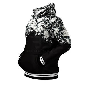 Sweat-shirt à capuche élégant à blocs de couleurs pour hommes avec tissu en polyester teint uni imprimé par sublimation - Product Image 2