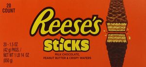 REESE'S Peanut Butter <b>Candy</b> <b>Sticks</b>, 1.5 Ounce (Pack of 20) - Product Image 2