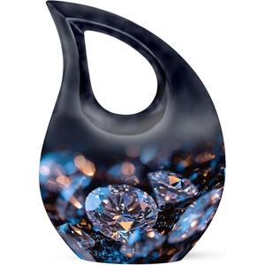 Urnas funerarias de entierro de metal decoradas con lágrima, memoriales, urna de cremación de recuerdo con acabado brillante personalizado del exportador indio - Product Image 3