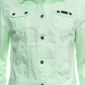 Wholesale Latest Design Comfortable Breathable <b>Women</b> Denim Jackets / Customized Design <b>Womens</b> Slim Fit <b>Crop</b> Denim Jackets - Product Image 5