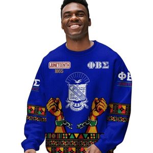 Phi Beta Sigma maglione lavorato a maglia 1914 blu bianco ciniglia lettere greche Sigma Beta confraternita maglione regalo - Product Image 1