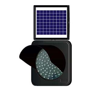 Borne de signalisation routière solaire LED de 300 mm avec réflecteur blanc en aluminium et plastique, produit en PC - Product Image 1