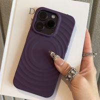 Luxe Magnétique TPU Silicone ultra Mince Antichoc Téléphone étui 3D Vague Motif Mobile Couverture pour iphone 16 Promax 16 Plus 15 14 13
