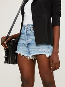 Shorts en jean droits pour femmes, personnalisés, écologiques, respirants, décontractés, déchirés, en tissu premium spandex/coton, fantastiques pour l'été - Product Image 4