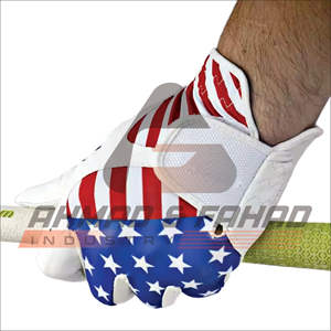 Guantes de Golf para hombre mano izquierda Cabretta cuero 60% piel de oveja 40% tela con diseños digitales sublimados personalizados azules - Product Image 4