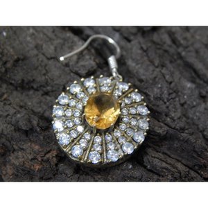 Joyería turca, pendiente de citrino de Plata de Ley 925, oro rosa hecho a mano con regalo de circón para niñas y mujeres - Product Image 2