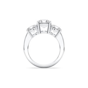 Anillo de compromiso de diamante de moissanita de 1,10 quilates de corte redondo de quilates, Juego de 3 puntas de piedra en platino para mujer - Product Image 4