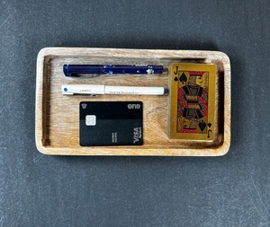 Vente en gros, organisateur rectangulaire en bois d'acacia massif, plateau à thé et à café pour le stockage à domicile - Product Image 5