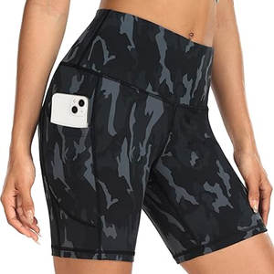 Gran oferta, cintura alta, bolsillo, compresión, señoras, entrenamiento al aire libre, Deportes, ropa para correr, pantalones cortos de Yoga para mujeres con buen precio - Product Image 1