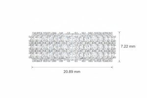 Anillo de Oro de 14K con Diamantes Naturales para Mujer, Modelo The Full Sparkle Row |   Diamante de Corte Brillante de 3.12 Quilates - Product Image 2