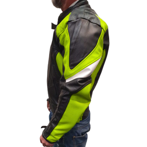 Track Racing Winter Custom Black/Yellow Cowhide Leather Protective Motorbike Jacket for Men - Product Image 2