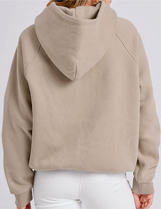 Pull-over surdimensionné anti-rides imprimé sur le devant pour femmes pull en polaire à capuche à manches longues 100% coton doublé pour l'automne - Product Image 3