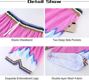 Pantalones cortos de baloncesto personalizados, cómodos pantalones cortos deportivos de poliéster y algodón para hombre, pantalones cortos de malla con estampado de logotipo de sublimación de secado rápido - Product Image 6
