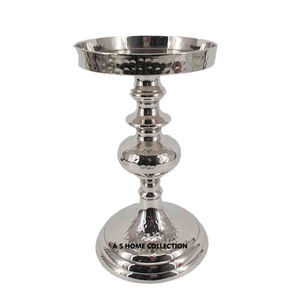 Décoration de mariage religieux bougeoir de luxe aluminium métal brillant plaqué or salon lot de 3 bougeoirs - Product Image 3