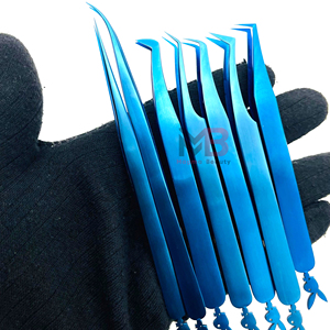 Pinces à épiler pour extensions de cils en acier inoxydable plaqué or couleur personnalisée, pointe lisse, longueur 10 mm, pinces à épiler durables pour cils de lapin - Product Image 4