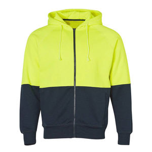 Sweat-shirt à capuche zippé fluorescent sur mesure pour homme, vêtements de travail, logo personnalisé, vêtements de travail haute visibilité, uniforme, sweat-shirt à capuche zippé - Product Image 1