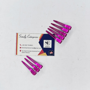 Customizable High Quality Pink Transparent Single Prong Metal <b>Clips</b> Duckbill <b>Hair</b> <b>Sectioning</b> Pins for Commercial <b>Hair</b> Extensions - Product Image 3