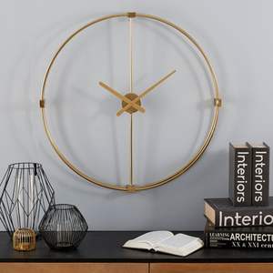 Horloge murale en fer de qualité supérieure avec finition dorée au prix de gros pour décoration de chambre et de bureau - Product Image 2