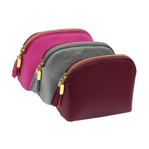 Sac cosmétique en cuir véritable à fermeture éclair avec logo personnalisé mignon sac à fermeture éclair imprimé à la mode pour le stockage de maquillage - Product Image 1