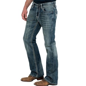 Jeans para Hombre, Estampados, de Moda, Estilo Urbano, Ecológicos, de Algodón, Color Sólido, Lavados, Holgados, al por Mayor - Product Image 1