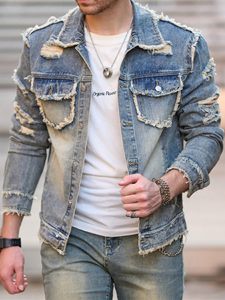 Veste en jean personnalisable de haute qualité pour hommes avec 100% coton respirant en gros veste en jean confortable pour hommes - Product Image 2