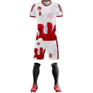 Maillots et shorts de football personnalisés de qualité professionnelle avec impression par transfert thermique 100% polyester à séchage rapide pour équipes, clubs et ligues - Product Image 1