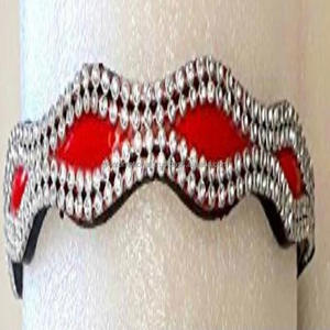 Banda de charol con forma de onda doble para caballos, cadena de diseñador de cristal transparente ostentoso, tres variadas de colores, nuevo diseño - Product Image 4