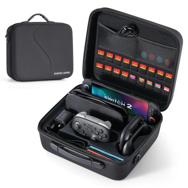 STARTRC GAMES Pro Gamer Travel Bag for Switch 2 - Organizer Case for Game Cards, Pro Controller & Accessories