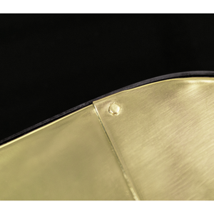 Polished Brass Wave-Design Center <b>Table</b> Contemporary Rectangular Living Room Furniture Durable Decorative for House Metal Glass - Product Image 3