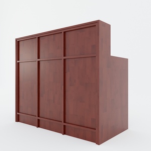 Modern Minimalist 1.2m <b>Simple</b> Reception <b>Desk</b> BLT68012 Made Natural Rubber Wood MDF Solid Leather for Hospital Dining Office Use - Product Image 5
