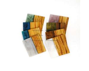 Dessous de verre personnalisés en bois d'acacia, tapis de tasse à thé en résine carrée et ronde, coussin d'isolation thermique en résine époxy - Product Image 3