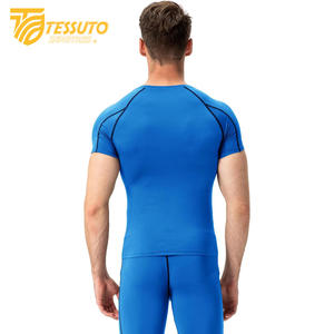 Vêtements de jogging hommes Gym Sports été à manches courtes Compression T-Shirt vêtements de course Yoga Fitness serré haut actif pour hommes - Product Image 4