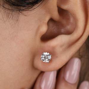 Boucles d'oreilles en diamant de culture, argent sterling, or massif, or rose, or blanc, plaqué or jaune, certifiées IGI, clarté VS1 - Product Image 4