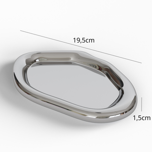 Plateau de rangement en céramique avec design à rayures pour une organisation pratique - Product Image 4