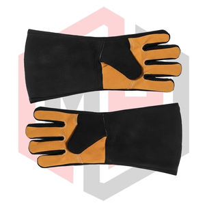 Chrome Leather <b>Welding</b> Gloves Black Protection Anti-Static Mig Tig <b>Stick</b> BBQ Grill Fireplace Tear-Resistant 11 oz Knit Wrist - Product Image 6