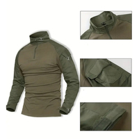Chemise de combat camouflage personnalisée OEM en gros, polyester/coton, manches longues, vert G3 Ranger, avec coudières, séchage rapide