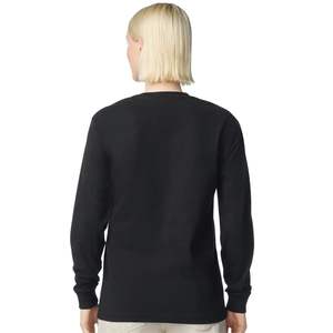T-shirt à manches longues pour femmes, en coton, col rond, décontracté, avec poche, couleur unie, tissu doux, haut à porter tous les jours - Product Image 2