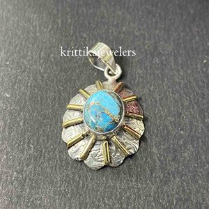 Colgantes y dijes de joyería fina de Plata de Ley 925, colgante de piedra preciosa turquesa de corte ovalado Natural con joyería al por mayor de latón - Product Image 4