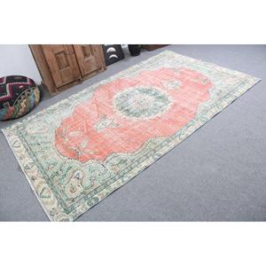 Turkish Rug, Area 4.7x8.4 ft Vintage Rug, <b>Red</b> Floral <b>Wool</b> Rug - Product Image 2