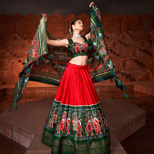 Classic Designer Printed Dola Silk Lehenga Choli Beautiful Lehenga Choli and Digital Print With Gotta Patti Lace Border Dupatta - Product Image 1