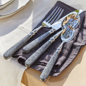 Ensemble de couverts unique en acier inoxydable avec poignée en os antique pour la maison et le mariage Vaisselle de table Ensemble de couverts en argent - Product Image 2