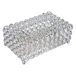 Soporte de papel de seda de cristal de Metal plateado de último diseño para el hogar y vajilla de Hotel caja de pañuelos de cristal Rectangular - Product Image 2