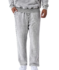 Vente en gros en ligne 2025 Applique Patch Broderie Jogger Survêtements Lavage acide Sweat évasé Ensemble sweat à capuche et pantalon de survêtement pour hommes - Product Image 3