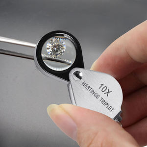 Mini portátil 10X Hasting joyería lupa triplete lente cuerpo de acero inoxidable, diseño plegable tamaño de bolsillo (OEM) - Product Image 2